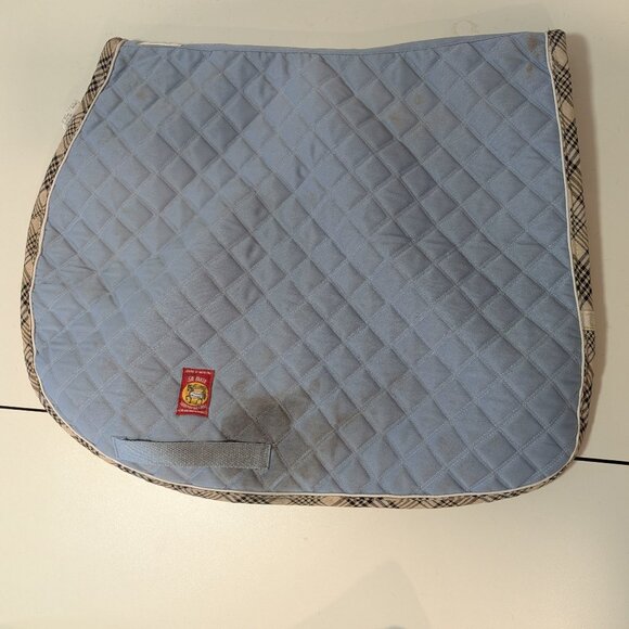 Lettia Light Blue Baker Trim Dressage Saddle Pad - Picture 1 of 2